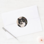 Sticker Rond Chatte de Noël (Enveloppe)