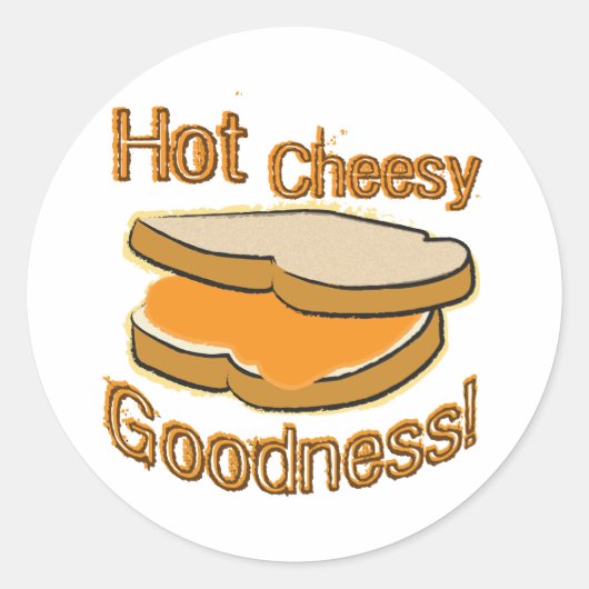 Sticker Rond Chaud Cheesy Goodale Grillé Fromage Sandwich (Devant)