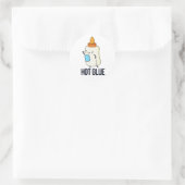 Sticker Rond Chaud Colle drôle Pun (Sac)