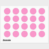 Sticker Rond Chaud Pink Checkerboard (Feuille)