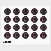 Sticker Rond Chaud rose et Parties scintillant noire Leopard Sp (Feuille)