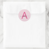 Sticker Rond Chaud rose moderne Script Girl Monogramme Nom (Sac)