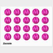 Sticker Rond Chaud rose Signature Monogramme Flacon (Feuille)