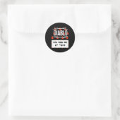 Sticker Rond CHAUD SAUCES Groupe Halloween DIABLO SAUCE Vous M' (Sac)