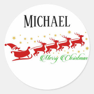 Sticker Rond Chaudron père Noël