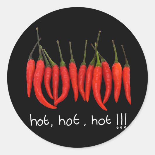 Sticker Rond chauds, chauds, chauds, chauds, collant de piment  (Devant)