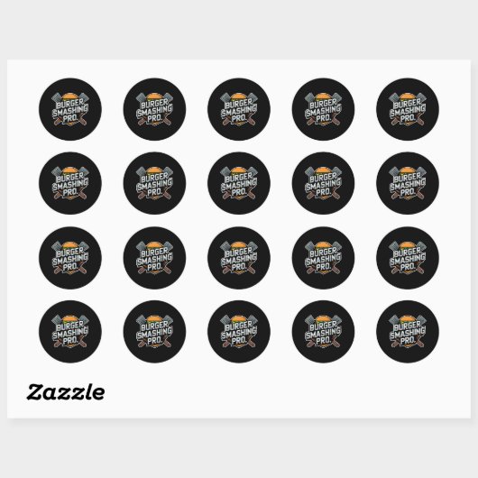 Sticker Rond Chauffage Burger Lover Grillé Cheeseburger Plat To (Feuille)