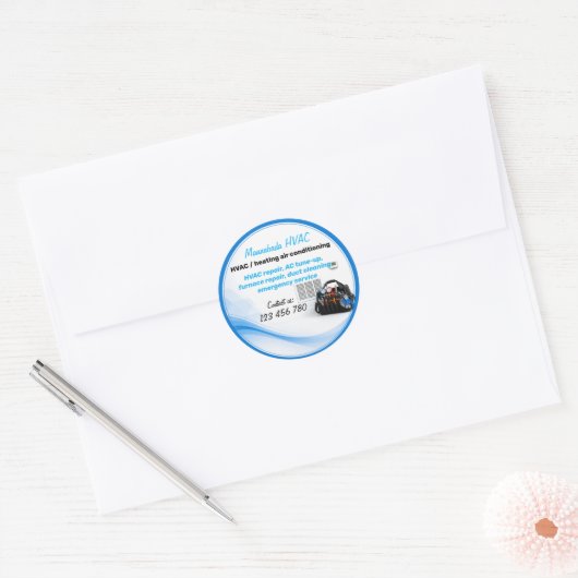 Sticker Rond Chauffage Climatisation CVC (Enveloppe)