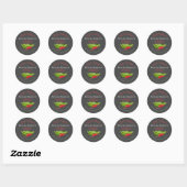 Sticker Rond Chauffage de Sauce Chaud Peppers Chalkboard Art ma (Feuille)