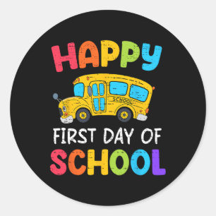Sticker Rond Chauffeur de bus premier jour d'école retour à l'é