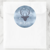 Sticker Rond Chauffeurs de cerfs Silhouette & Snowflakes Blue I (Sac)