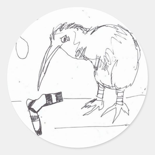 Sticker Rond chaussette d'oiseau (Devant)