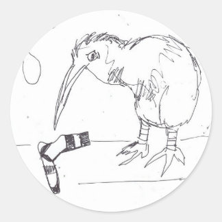 Sticker Rond chaussette d'oiseau