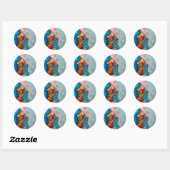 Sticker Rond Chaussettes de Noël (Feuille)