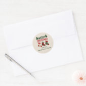 Sticker Rond Chaussettes de Noël Rustiques Fêtes (Enveloppe)