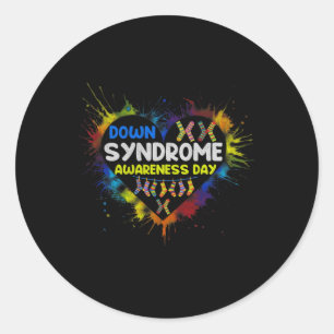 Sticker Rond Chaussettes de sensibilisation de la Journée mondi