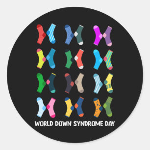 Sticker Rond Chaussettes Jour Du Syndrome De Down Wdsd