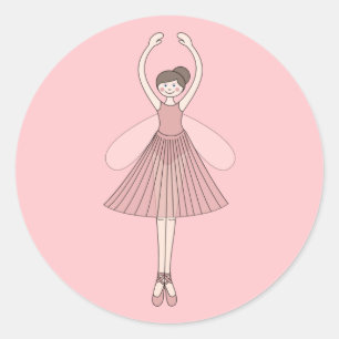 Sticker Rond Chaussons de ballet de fée Ballerine illusima Rose