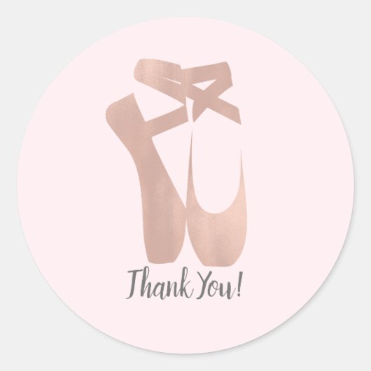 Sticker Rond Chaussons de Ballet Roses Danseuse Classique Faveu (Devant)