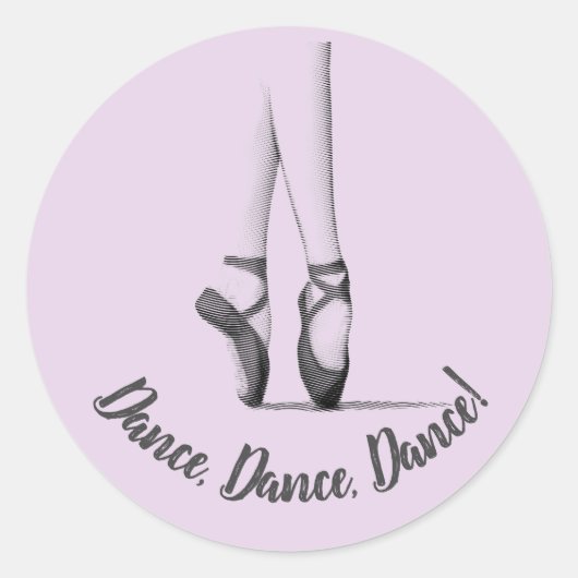 Sticker Rond Chaussons de ballet - Thème de danse - Lilac Custo (Devant)