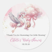 Sticker Rond Chaussure à nuage rose mignonne Bébé Girl Douche S (Devant)