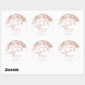 Sticker Rond Chaussure Ballerina danse florale et anniversaire  (Feuille)