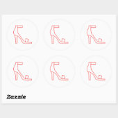 Sticker Rond Chaussure bracelet rouge (Feuille)