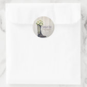 Sticker Rond Chaussure de campagne rustique avec douche de mari (Sac)