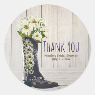 Sticker Rond Chaussure de campagne rustique avec fleurs de marg