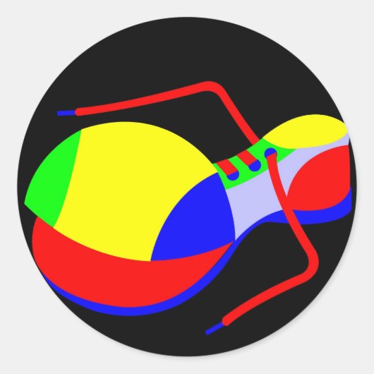Sticker Rond Chaussure de clown (Devant)