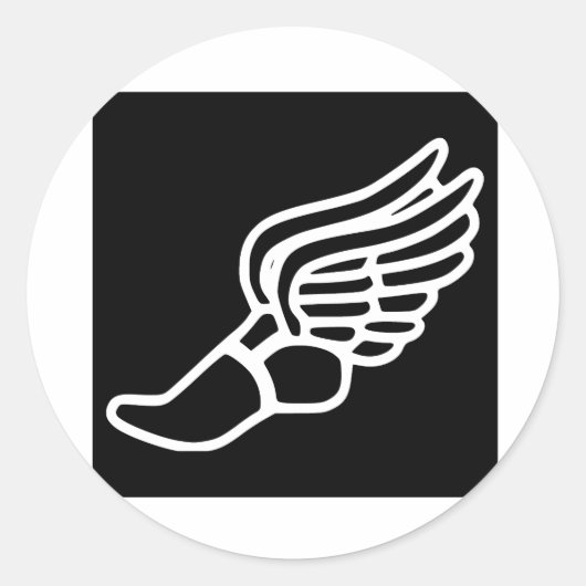 Sticker Rond Chaussure de course à ailes (Devant)