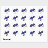 Sticker Rond Chaussure de course bleue - Faut que je coure (Feuille)