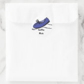 Sticker Rond Chaussure de course bleue - Faut que je coure (Sac)