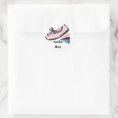 Sticker Rond Chaussure de course rose - Faut courir (Sac)