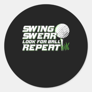 Sticker Rond Chaussure De Golfeur Chercher Boule