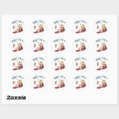 Sticker Rond Chaussure de pêche surprise (Feuille)