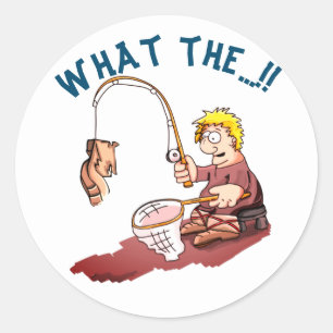 Sticker Rond Chaussure de pêche surprise