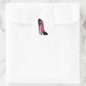Sticker Rond Chaussure de Stiletto Noir (Sac)