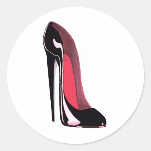 Sticker Rond Chaussure de Stiletto Noir (Devant)