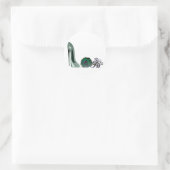 Sticker Rond Chaussure de stiletto vert et art rose (Sac)