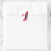 Sticker Rond Chaussure et baiser Red Stiletto (Sac)