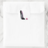 Sticker Rond Chaussure et Rose Black Stiletto (Sac)