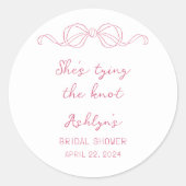 Sticker Rond Chaussures à main roses attachant l'autocollant à  (Devant)