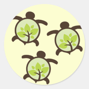 Sticker Rond Chaussures à planètes organiques de tortue