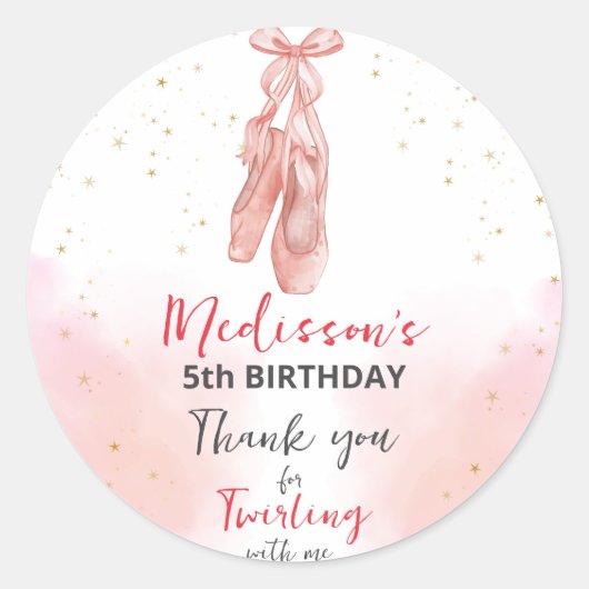 Sticker Rond Chaussures Ballerina Pink Ballet pour (Devant)