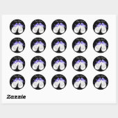 Sticker Rond Chaussures bébé noir pourpre bébé Girl Douche Stic (Feuille)