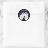Sticker Rond Chaussures bébé noir pourpre bébé Girl Douche Stic (Sac)