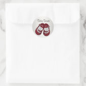 Sticker Rond Chaussures Bébé Rouge Blanc Bébé Girl Douche Stick (Sac)