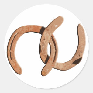 Sticker Rond Chaussures Brown rouillées de cheval