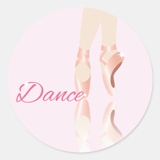 Sticker Rond Chaussures de ballet de danse (Devant)